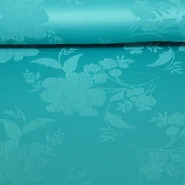 Blusen- & Kleiderstoff Blumen Türkis