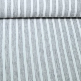 Blusen- & Kleiderstoff Streifen Melange Grau