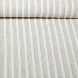 Blusen- & Kleiderstoff Streifen Melange Helles Beige