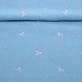 Blusenjeans Bestickt Schleifen Hellblau