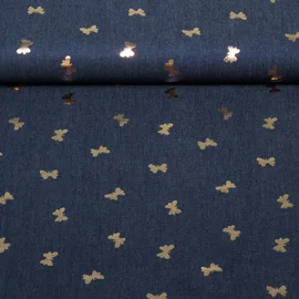 Blusenjeans Foil Print Schmetterlinge Blau