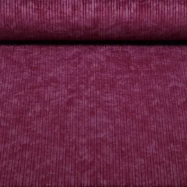 Breitcord Stretch High Low Weinrot