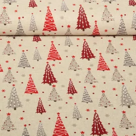 Canvas Bäumchen Beige Rot