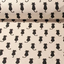 Canvas Black Kitty Beige Schwarz