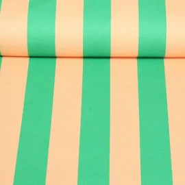 Canvas Blockstreifen Grün Pfirsich