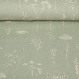 Canvas Blumen Hellgrün