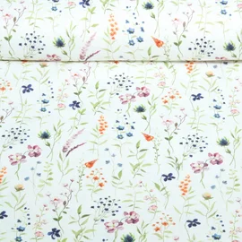 Canvas Blumen und Gräser Weiß