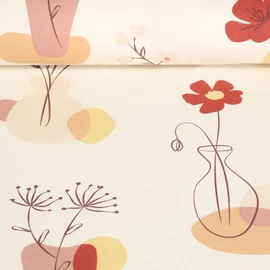 Canvas Blumenvasen Ecru