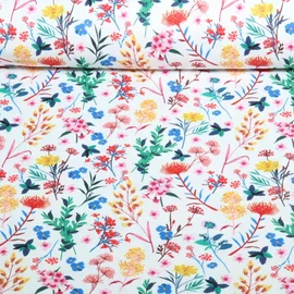 Canvas Bunte Wiesenblumen Weiß