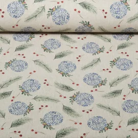 Canvas Christbaumkugeln Leinenlook Beige
