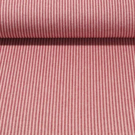Canvas "Harry" Gestreift Weiß Burgunderrot