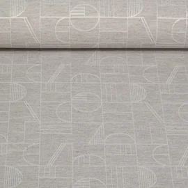 Canvas Jacquard Geometrische Formen Silbergrau