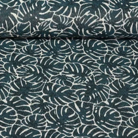 Canvas Jacquard Monsterablätter Grün