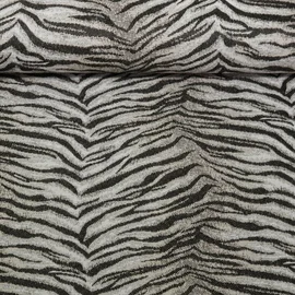 Canvas Jacquard Tiger Grau Schwarz