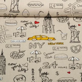 Canvas Leinenlook New York Sand