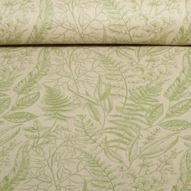 Canvas Leinenlook Zarte Blätter Beige