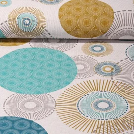 Canvas Mandala Kreise Beige Petrol Multicolor  Canvas Mandala Kreise Beige Petrol Multicolor