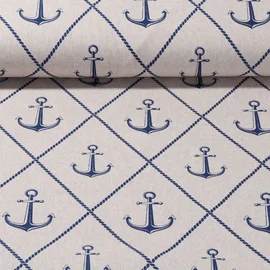 Canvas Maritim Anker Icons Beige