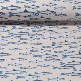 Canvas Maritim Fische Beige