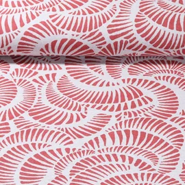 Canvas Muscheln Hellgrau Rot