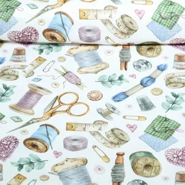 Canvas Nähutensilien Weiß