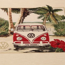 Canvas Panel "VW Bulli-Original" Rot Beige 