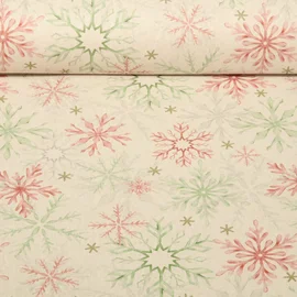 Canvas Schneekristalle Beige