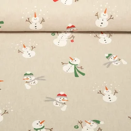 Canvas Schneemänner Beige