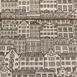 Canvas Stadt Beige Schwarz