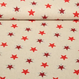Canvas Sterne Beige Rot