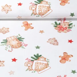 Canvas Tischwäsche X-MAS Lebkuchen Ecru