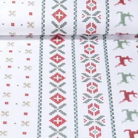 Canvas Tischwäsche X-MAS Stickerei Weiß
