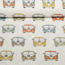 Canvas VW Bulli Retro Lichtgrau Multicolor