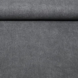 Canvas Vorgewaschen Uni Melange Schwarz