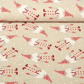 Canvas Wichtel Beige Rot