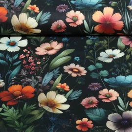 Canvas Wildblumen Schwarz