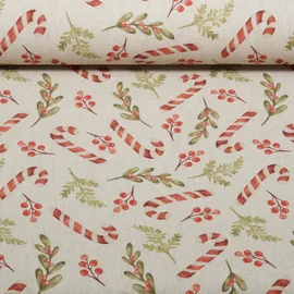 Canvas Zuckerstangen Leinenlook Beige