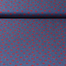 Chambray Kussmund Blau