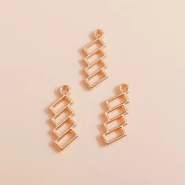 Charm Anhänger Rechtecke Gold 1 Stück