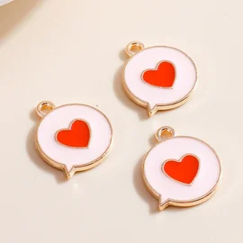 Charm Anhänger Sprechblase Herz Rosa 1 Stück