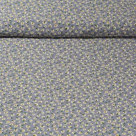 Chiffon Blümchen Grau