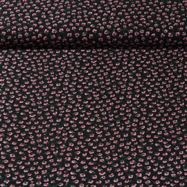 Chiffon Blümchen Schwarz