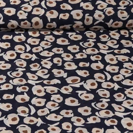 Chiffon Blumen Abstrakt Navy Sand