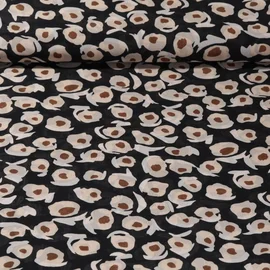 Chiffon Blumen Abstrakt Schwarz Sand