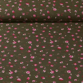 Chiffon Blumen Grün Pink