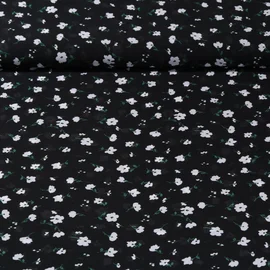 Chiffon Blumen Schwarz Weiß
