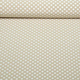 Chiffon Punkte Polka Dots Beige Weiß