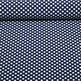 Chiffon Punkte Polka Dots Marine Weiß