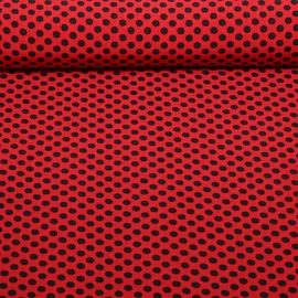 Chiffon Punkte Polka Dots Rot Schwarz