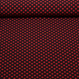 Chiffon Punkte Polka Dots Schwarz Rot